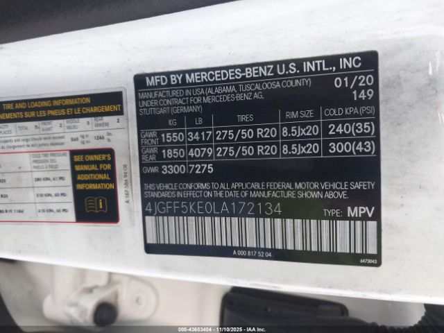 2020 MERCEDES-BENZ GLS 450 4JGFF5KE0LA172134 Photo 8