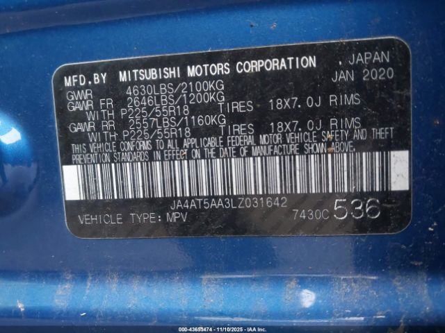 2020 MITSUBISHI ECLIPSE CROSS JA4AT5AA3LZ031642 Photo 8