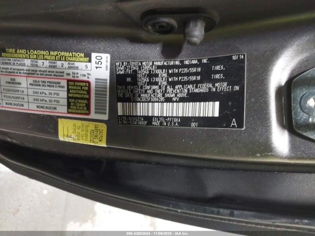 Toyota 2gr-fks 2015 5TDDK3DC5FS094285 Image 9