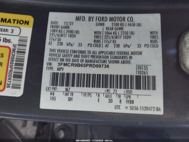 2023 FORD BRONCO SPORT 3FMCR9B65PRD09736 Photo 8