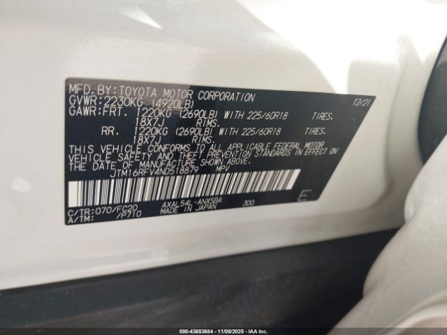 2022 TOYOTA RAV4 HYBRID JTM16RFV4ND518879 Photo 8