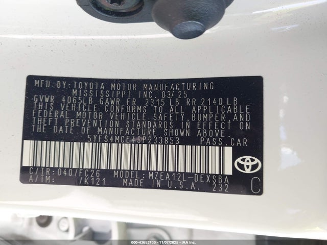 Toyota COROLLA SE 2025 5YFS4MCE4SP233853 Image 9