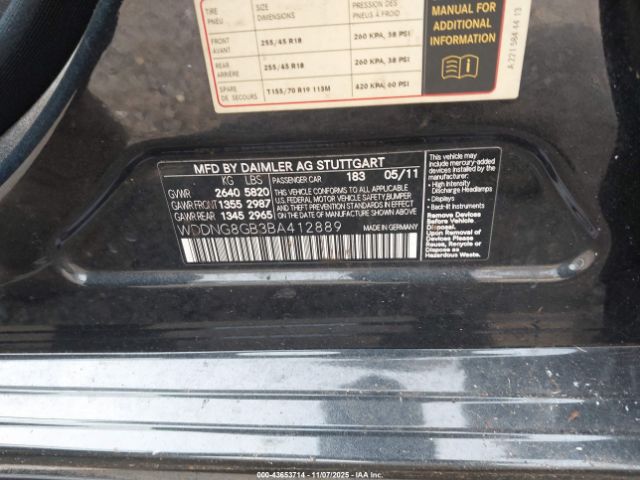 2011 MERCEDES-BENZ S 550 WDDNG8GB3BA412889 Photo 8