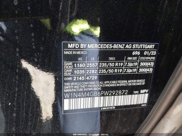 W1N4M4GB6PW292872 Mercedes-Benz GLB 250