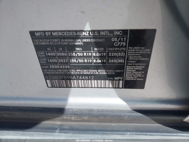 2011 MERCEDES-BENZ ML 350 BLUETEC 4JGBB2FB9BA744812 Photo 8