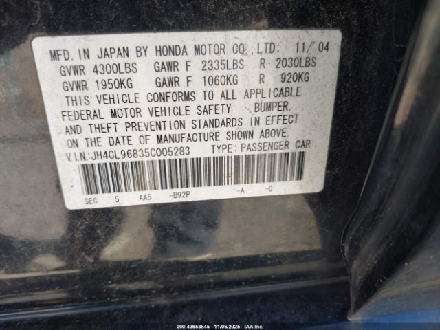 2005 ACURA TSX JH4CL96835C005283 Photo 8