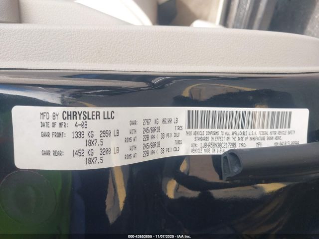 2008 JEEP GRAND CHEROKEE 1J8HR58N38C217289 Photo 8