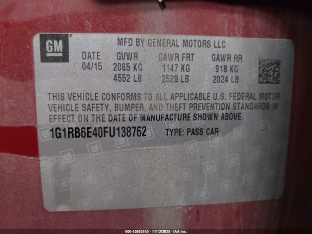 2015 CHEVROLET VOLT 1G1RB6E40FU138762 Photo 8