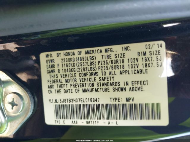 2014 ACURA RDX 5J8TB3H37EL016047 Photo 8