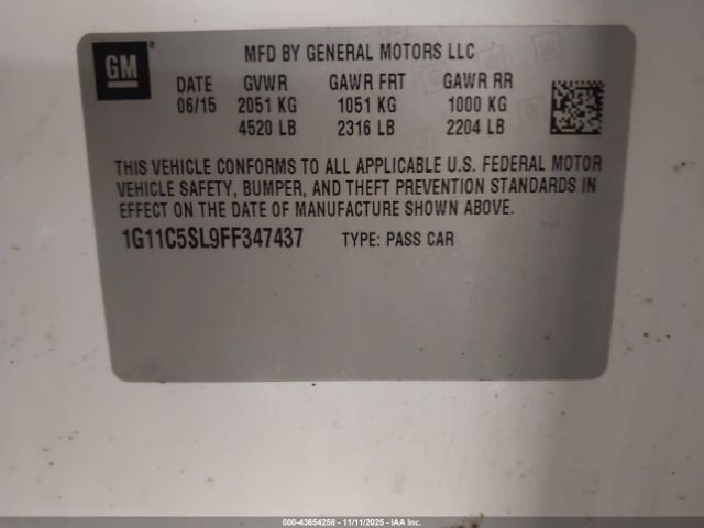 2015 CHEVROLET MALIBU 1G11C5SL9FF347437 Photo 8