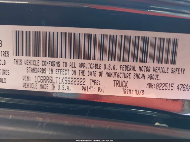 2019 RAM 1500 CLASSIC 1C6RR6LT1KS622322 Photo 8