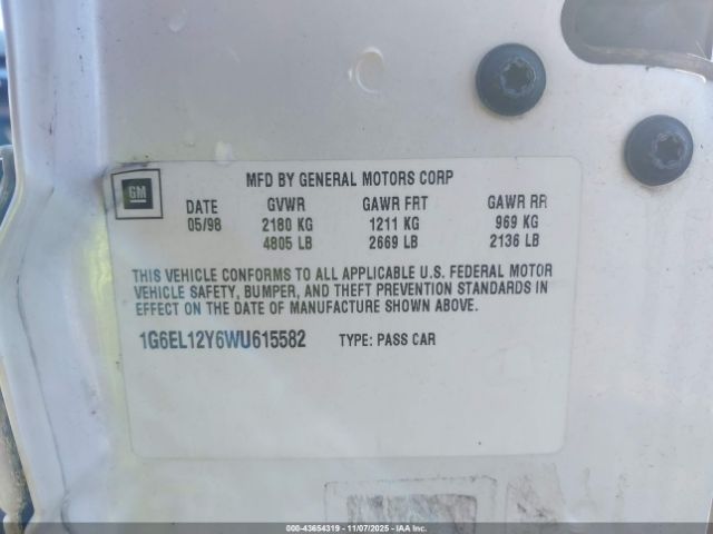 1998 CADILLAC ELDORADO 1G6EL12Y6WU615582 Photo 8