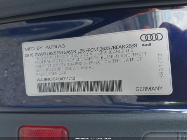 2019 AUDI S5 WAUB4CF54KA001213 Photo 8