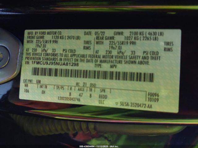 2022 FORD ESCAPE 1FMCU9J95NUA81298 Photo 8