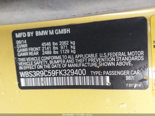 2015 BMW M4 WBS3R9C59FK329400 Photo 8