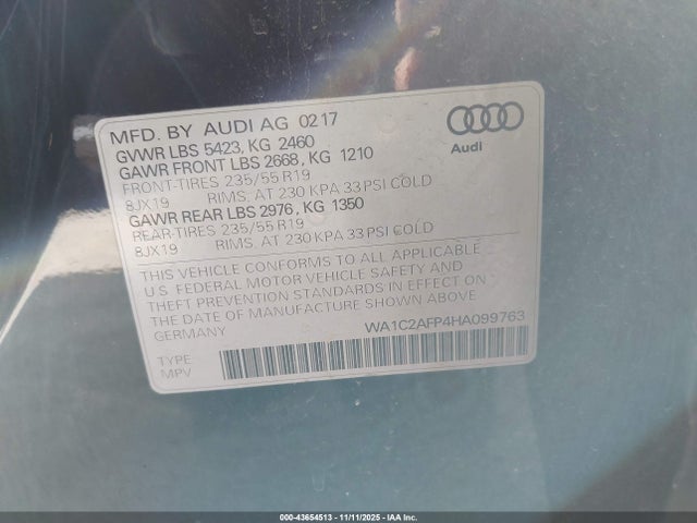 2017 AUDI Q5 WA1C2AFP4HA099763 Photo 8