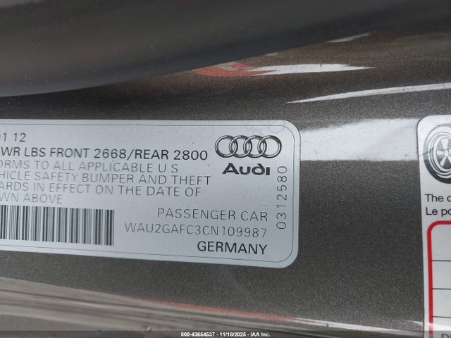 2012 AUDI A7 WAU2GAFC3CN109987 Photo 8