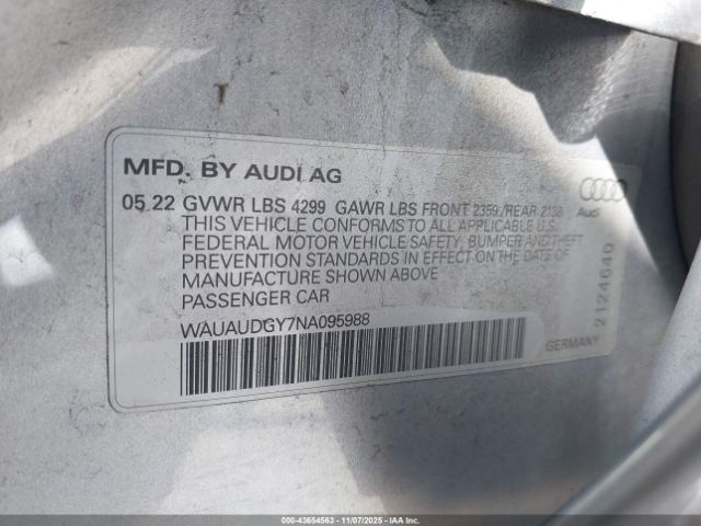 2022 AUDI A3 WAUAUDGY7NA095988 Photo 8