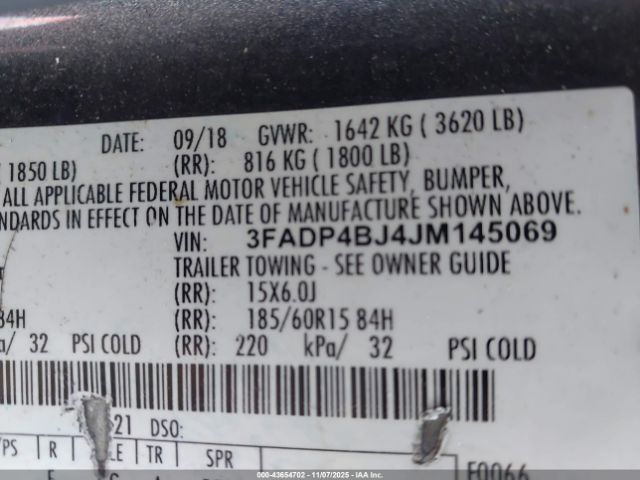 2018 FORD FIESTA 3FADP4BJ4JM145069 Photo 8