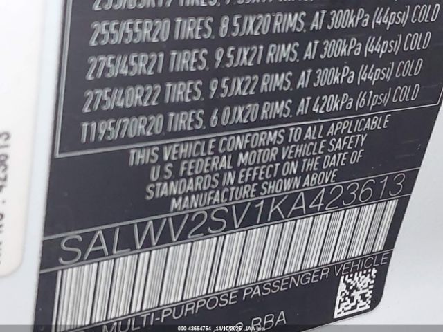 2019 LAND ROVER RANGE ROVER SPORT SALWV2SV1KA423613 Photo 8