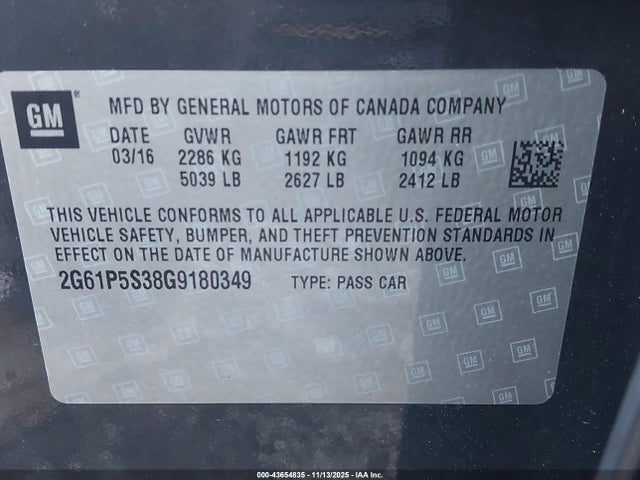 2016 CADILLAC XTS 2G61P5S38G9180349 Photo 8