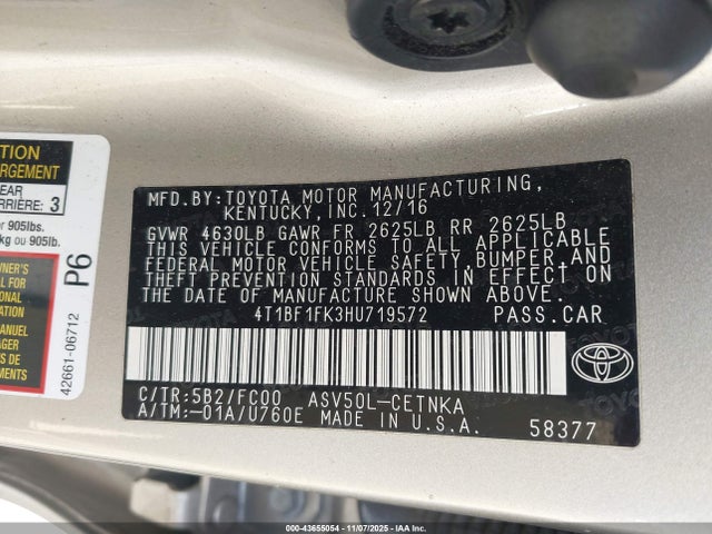 4T1BF1FK3HU719572 Toyota CAMRY LE