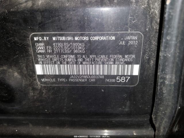 2013 MITSUBISHI LANCER JA32V2FW5DU003748 Photo 8
