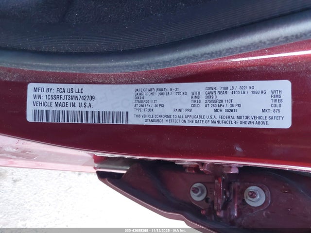 RAM 1500 2021 1C6SRFJT3MN742709 Image 9