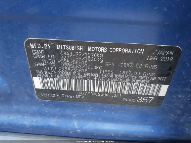2018 MITSUBISHI OUTLANDER SPORT JA4AR3AU2JU013351 Photo 8