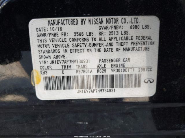 2017 INFINITI Q50 JN1EV7AP7HM734931 Photo 8