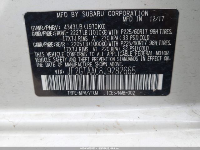 2018 SUBARU CROSSTREK JF2GTAAC8J9282665 Photo 8