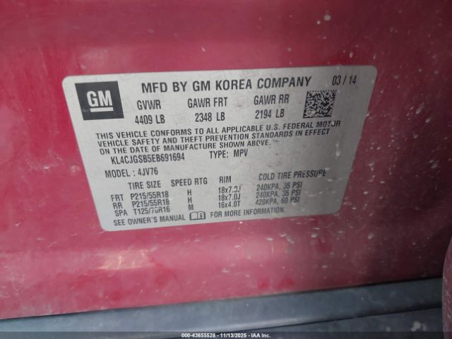 2014 BUICK ENCORE KL4CJGSB5EB691694 Photo 8