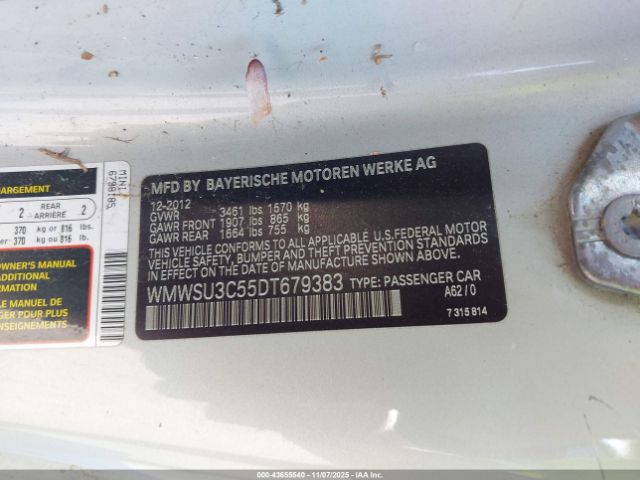 2013 MINI HARDTOP WMWSU3C55DT679383 Photo 8