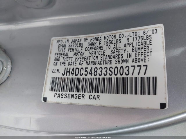 2003 ACURA RSX JH4DC54833S003777 Photo 8