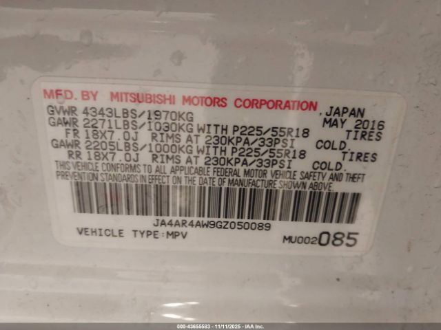 2016 MITSUBISHI OUTLANDER SPORT JA4AR4AW9GZ050089 Photo 8