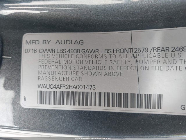 2017 AUDI S5 WAUC4AFR2HA001473 Photo 8