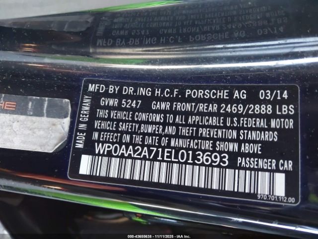 2014 PORSCHE PANAMERA WP0AA2A71EL013693 Photo 8