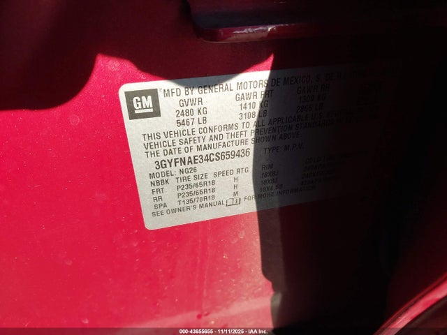 2012 CADILLAC SRX 3GYFNAE34CS659436 Photo 8