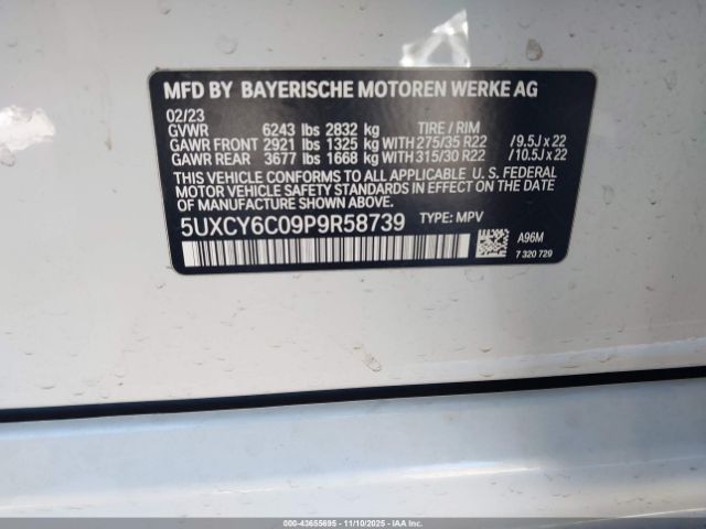 2023 BMW X6 5UXCY6C09P9R58739 Photo 8