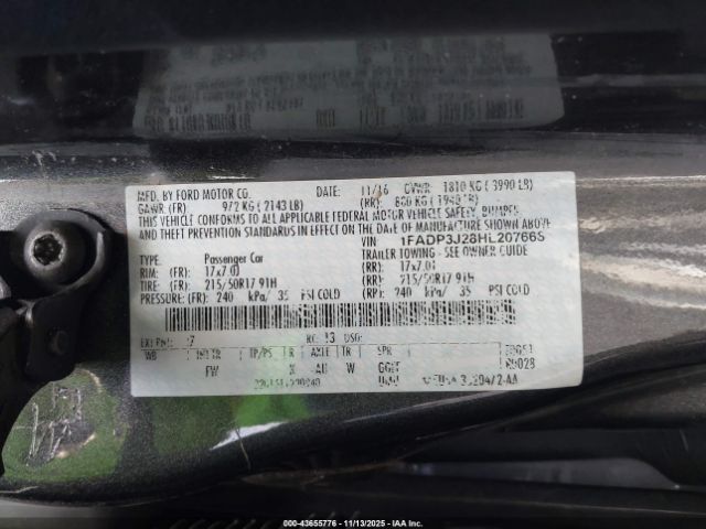 2017 FORD FOCUS 1FADP3J28HL207668 Photo 8