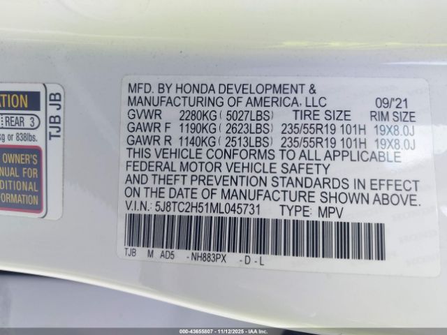 2021 ACURA RDX 5J8TC2H51ML045731 Photo 8