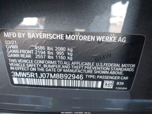 2021 BMW 330I 3MW5R1J07M8B92946 Photo 8