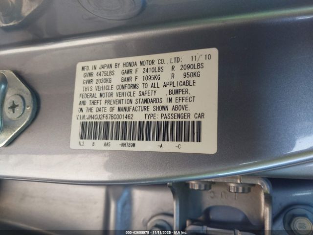 2011 ACURA TSX JH4CU2F67BC001462 Photo 8