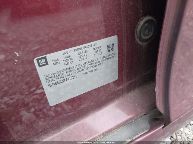 2015 CHEVROLET MALIBU 1G11C5SLXFF110231 Photo 8