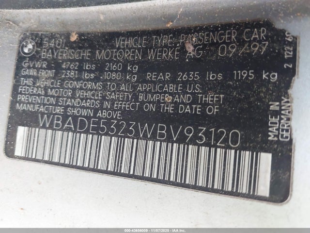 1998 BMW 540I WBADE5323WBV93120 Photo 8