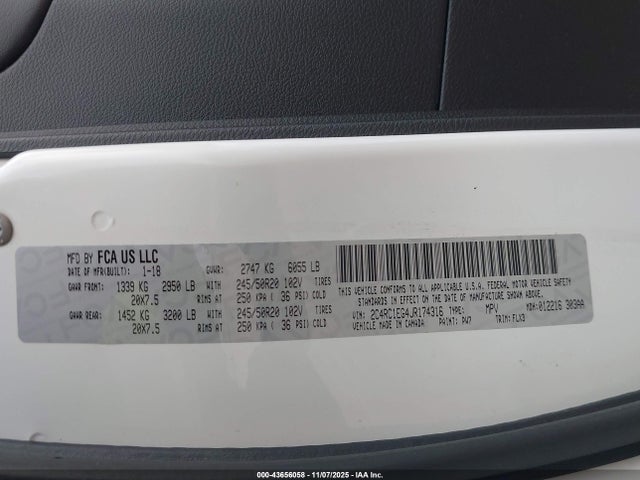 2018 CHRYSLER PACIFICA 2C4RC1EG4JR174316 Photo 8