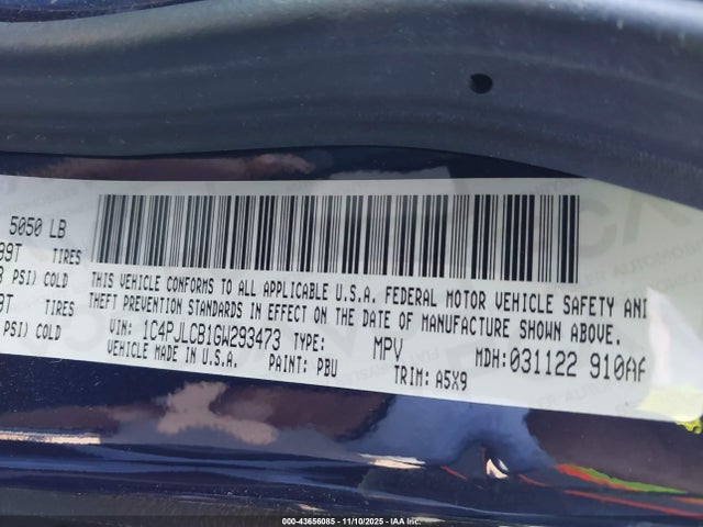 1C4PJLCB1GW293473 Jeep Cherokee Latitude