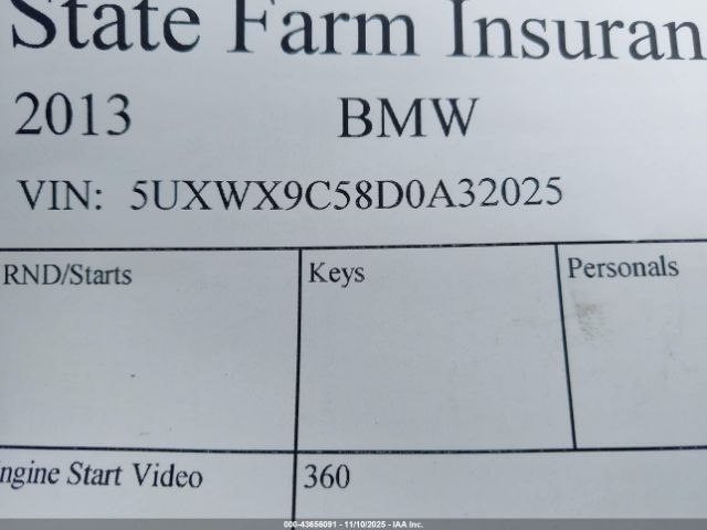 2013 BMW X3 5UXWX9C58D0A32025 Photo 8