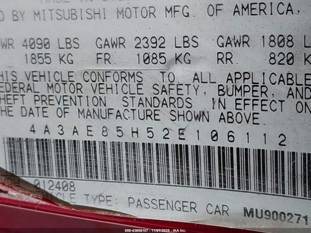 2002 MITSUBISHI ECLIPSE SPYDER 4A3AE85H52E106112 Photo 8