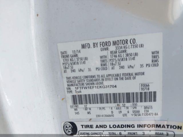 2014 FORD F-150 1FTFW1EF1EKG31704 Photo 8